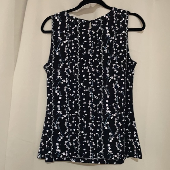 Ivanka Trump Black Floral Sleeveless Blouse - Picture 2 of 3